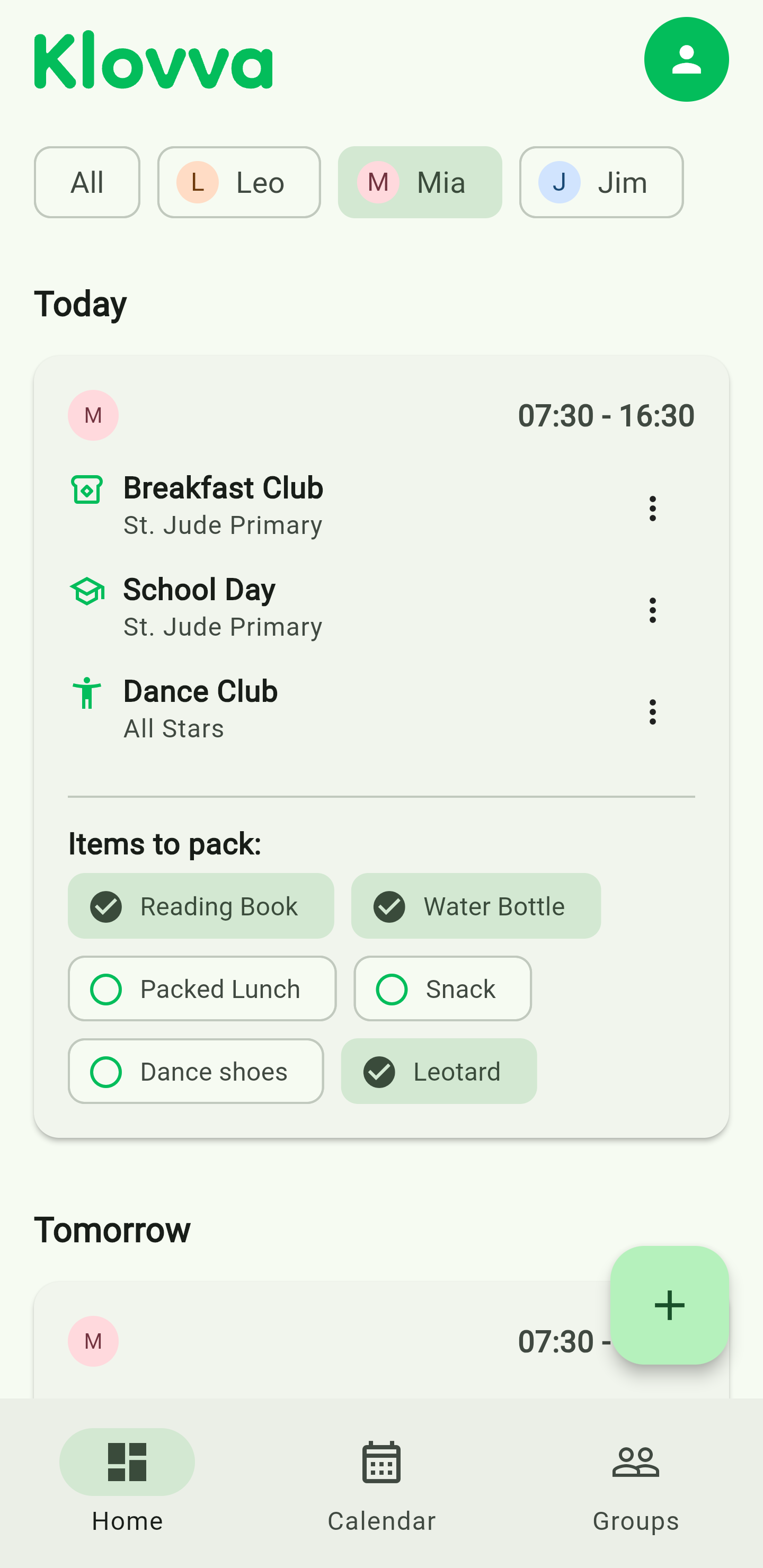 The school says "Bring a book." You say "Don't forget lunch."